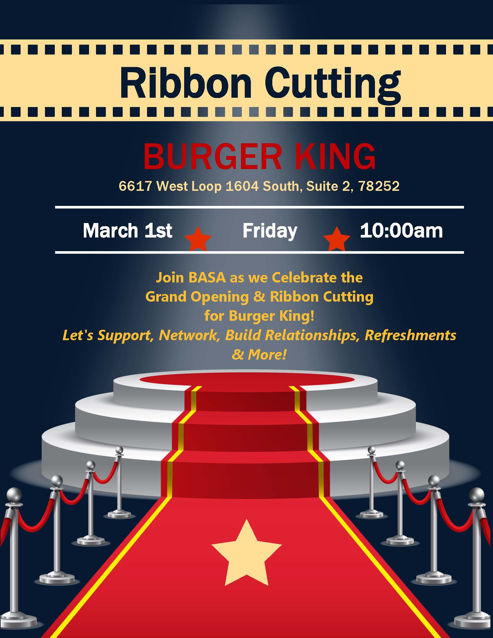 Ribbon Cutting @Burger King flyer