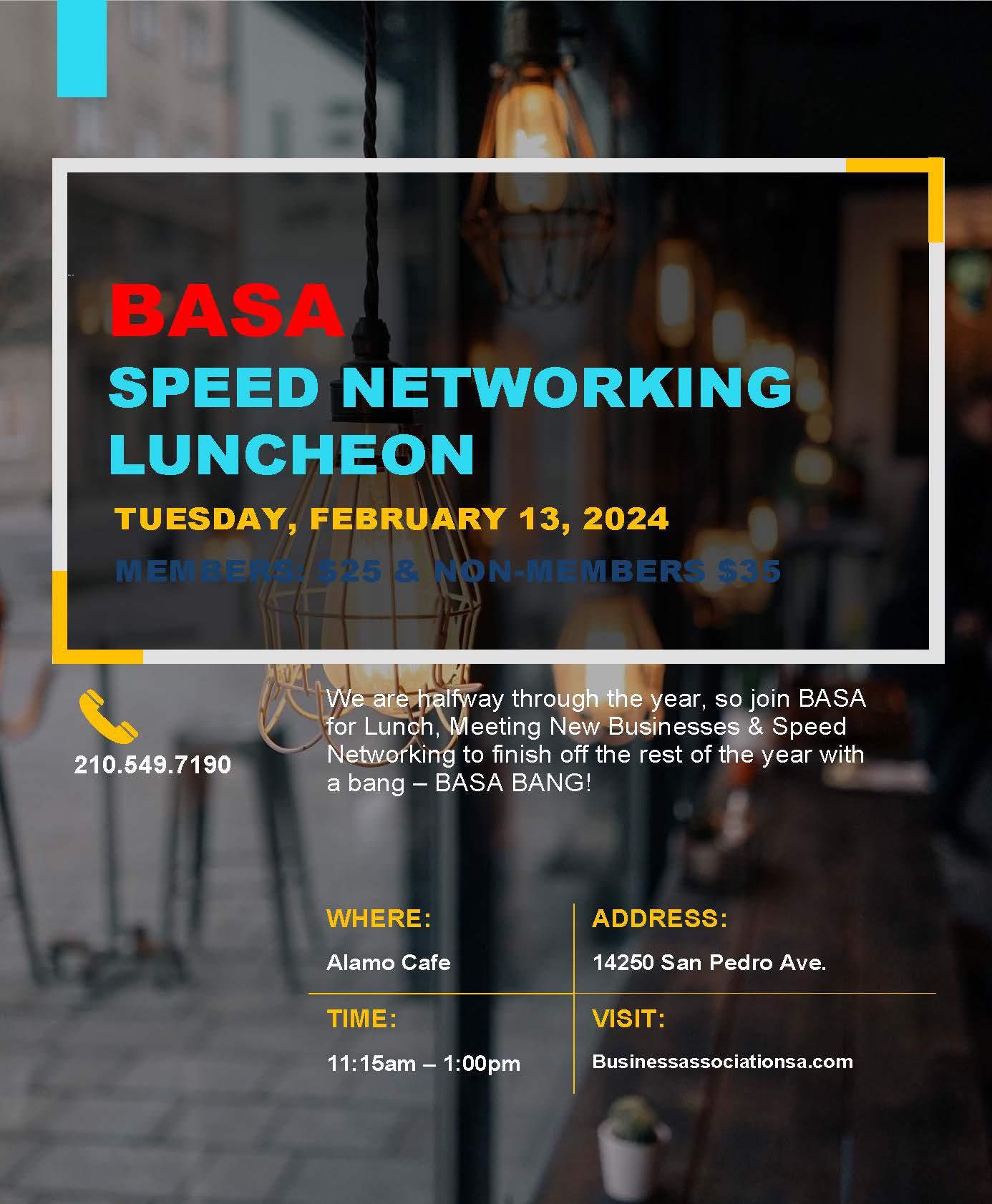 Speed Networking Mixer@Alamo Cafe flyer
