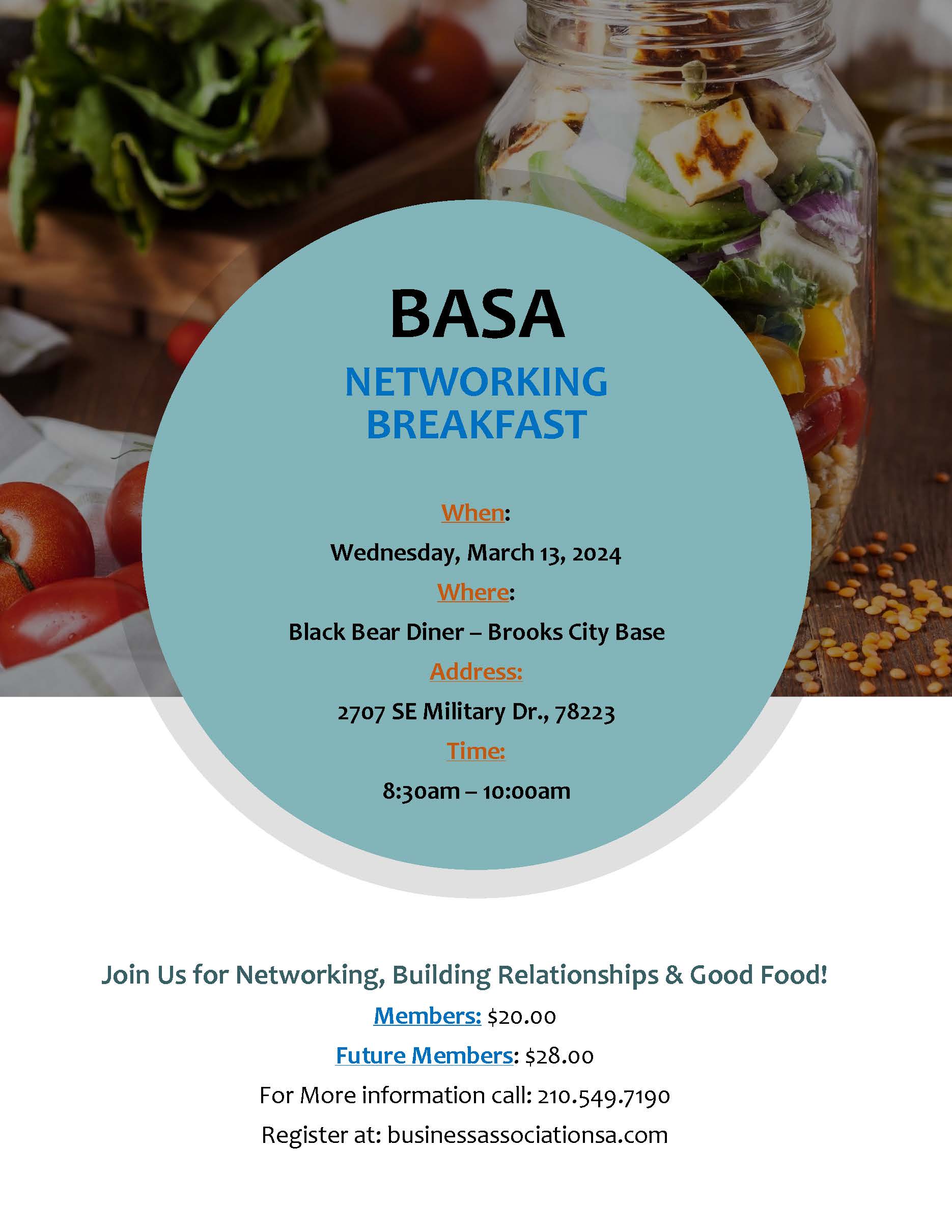 BASA Networking Breakfast flyer