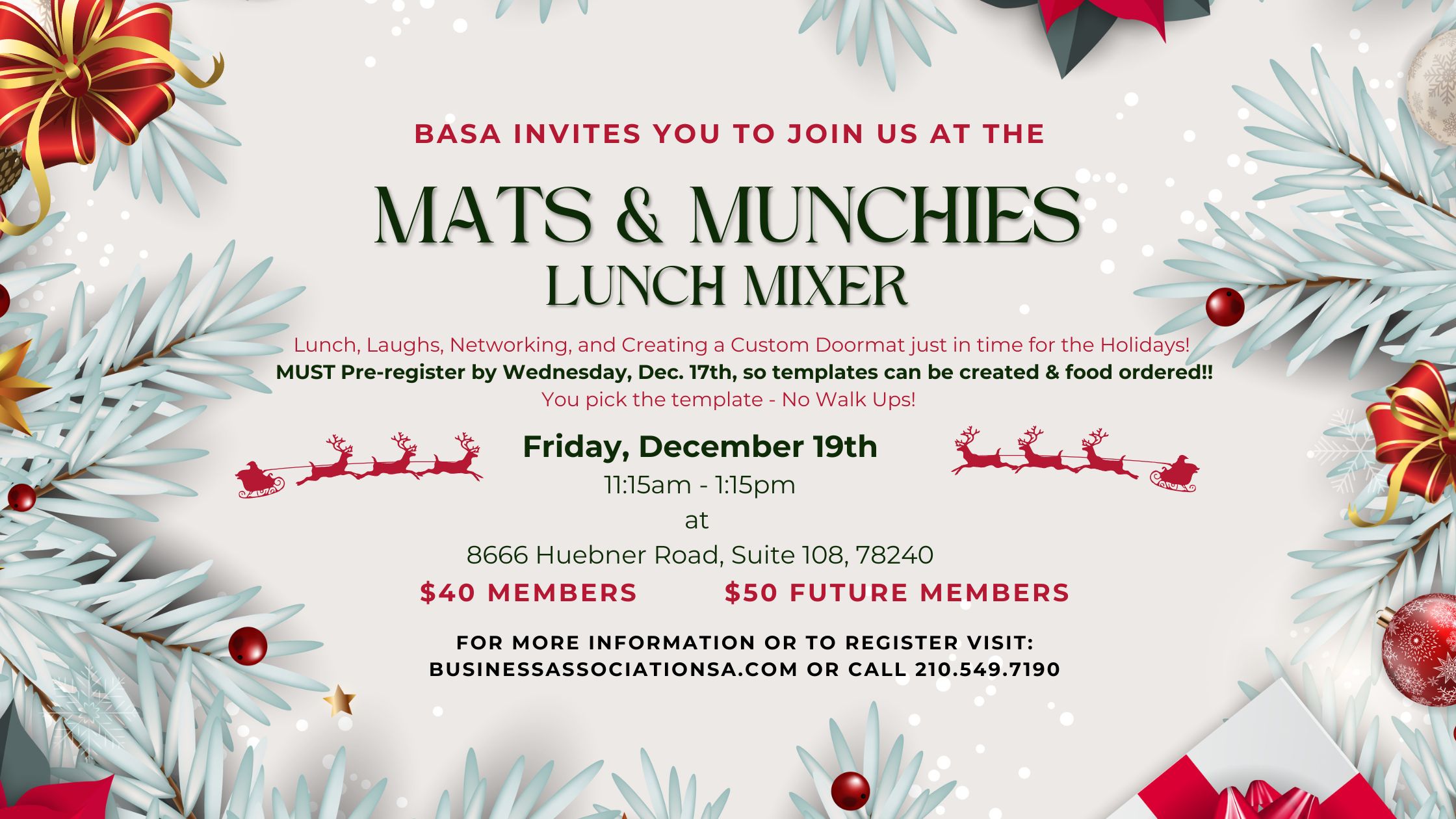 BASA Mats & Munchies Lunch Mixer flyer