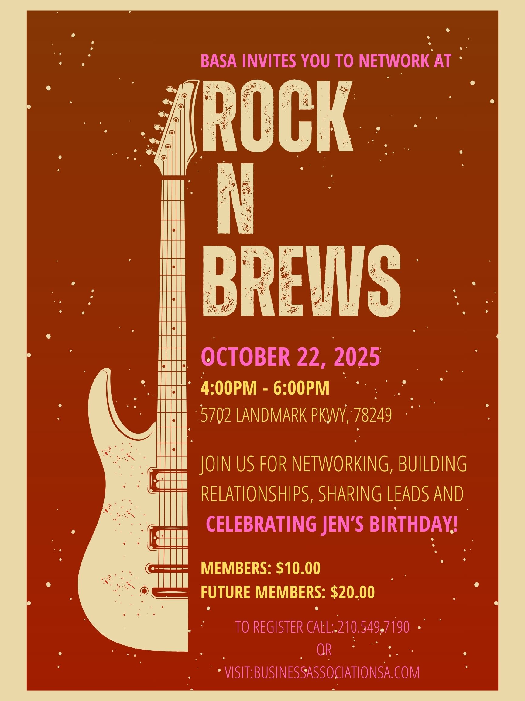 Rock 'N Brews Networking Event - Plus Jen's Birthday Celebration! flyer
