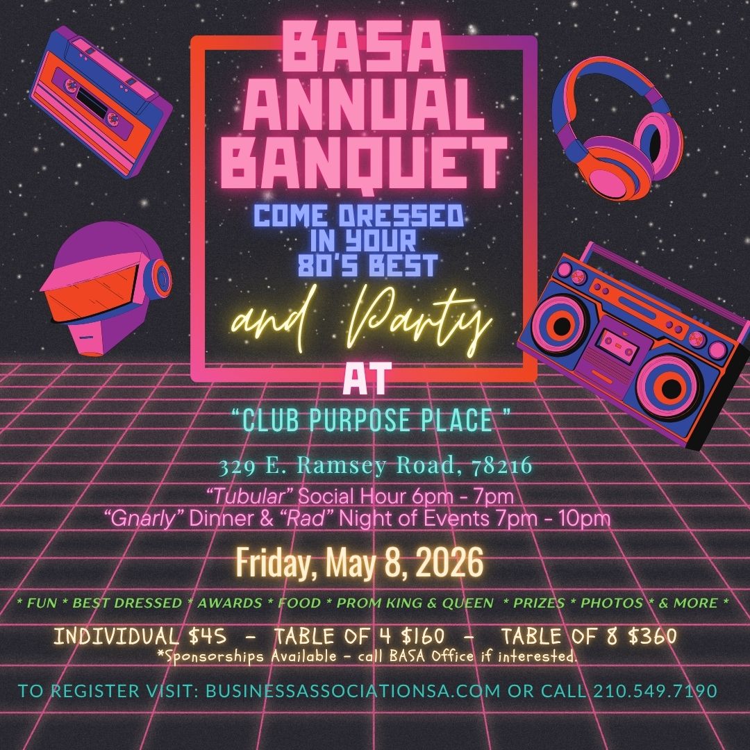BASA Annual Banquet – 80's Edition flyer