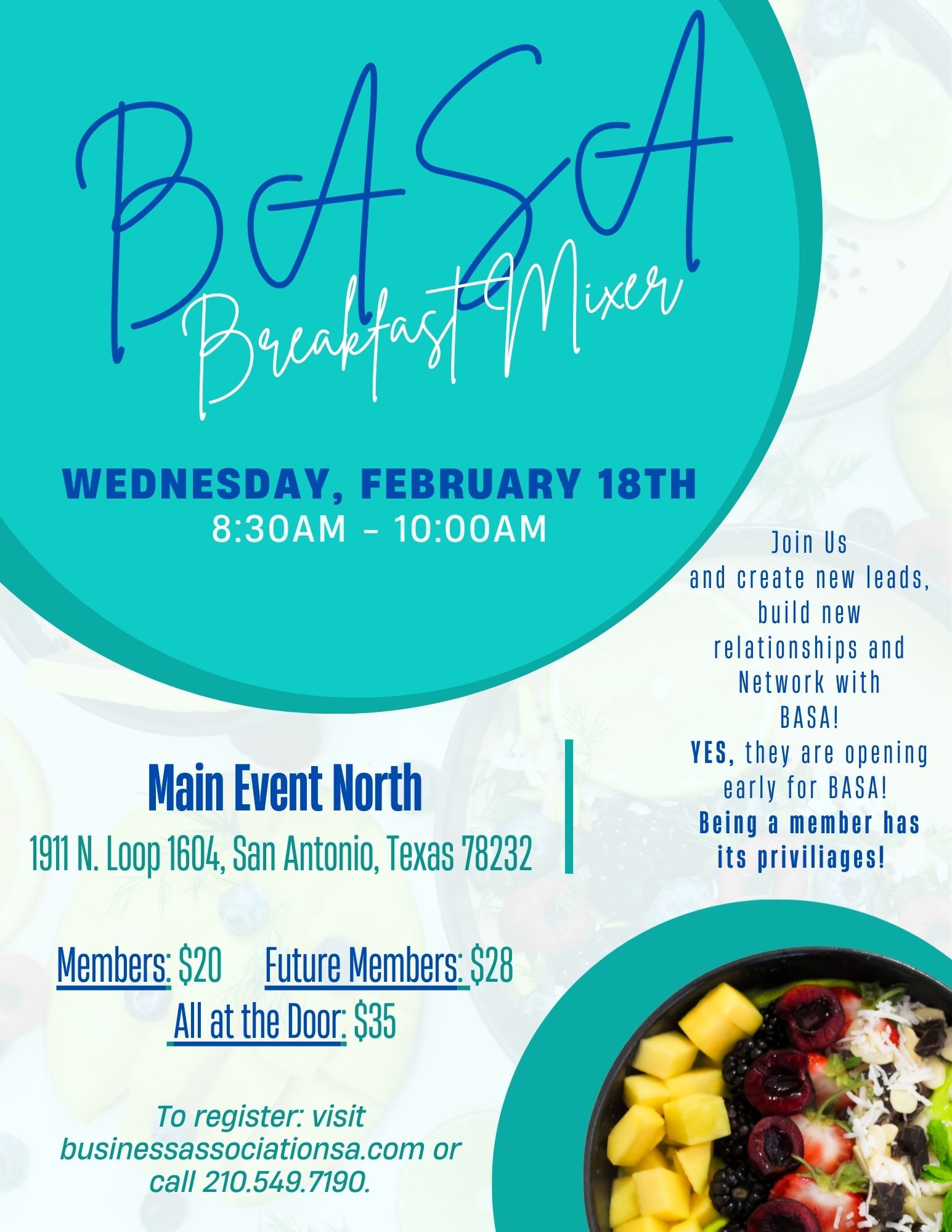 BASA Breakfast Mixer – February 18, 2026 flyer