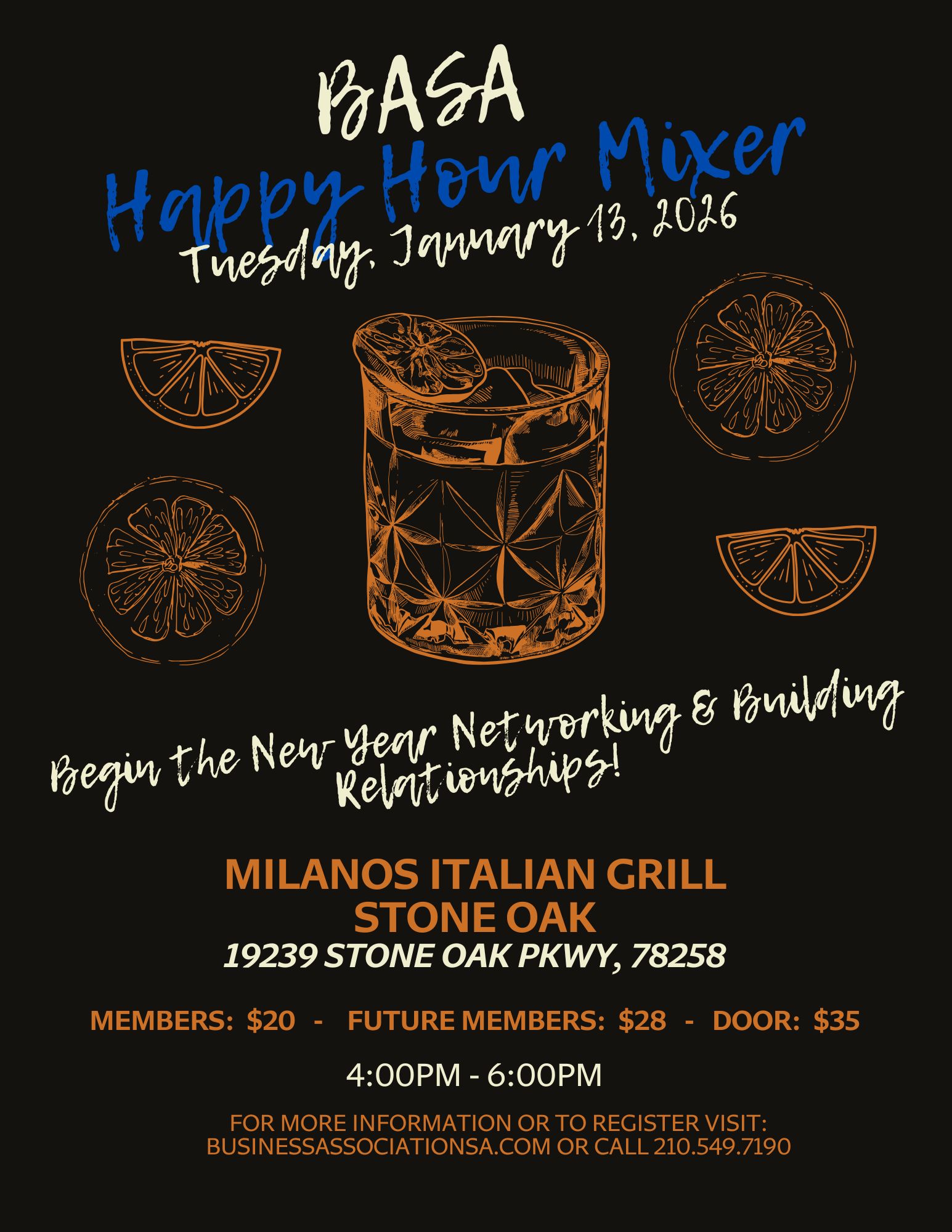 BASA Happy Hour Mixer - Start the New Year Right! flyer