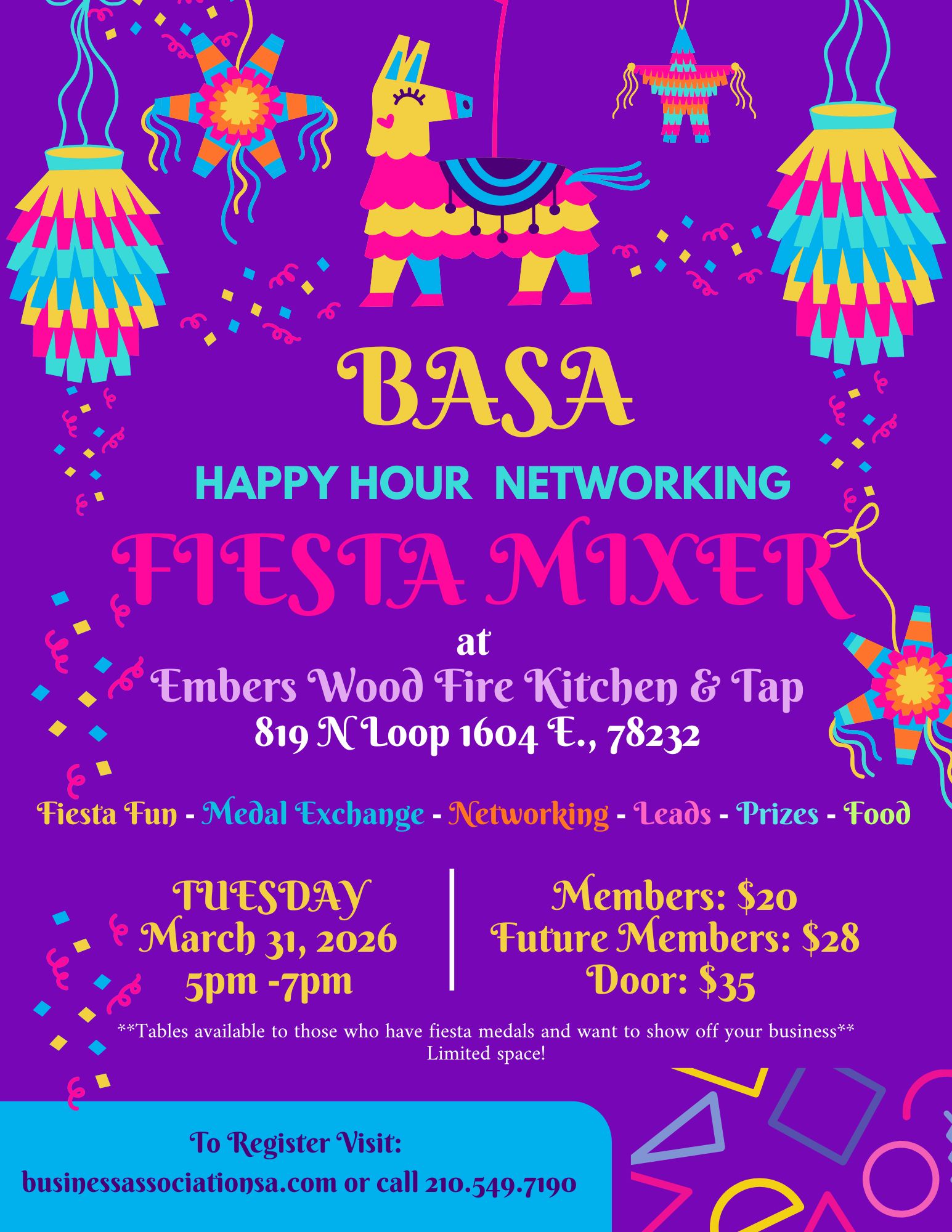 BASA Fiesta Happy Hour Mixer - Celebrate San Antonio Style! flyer