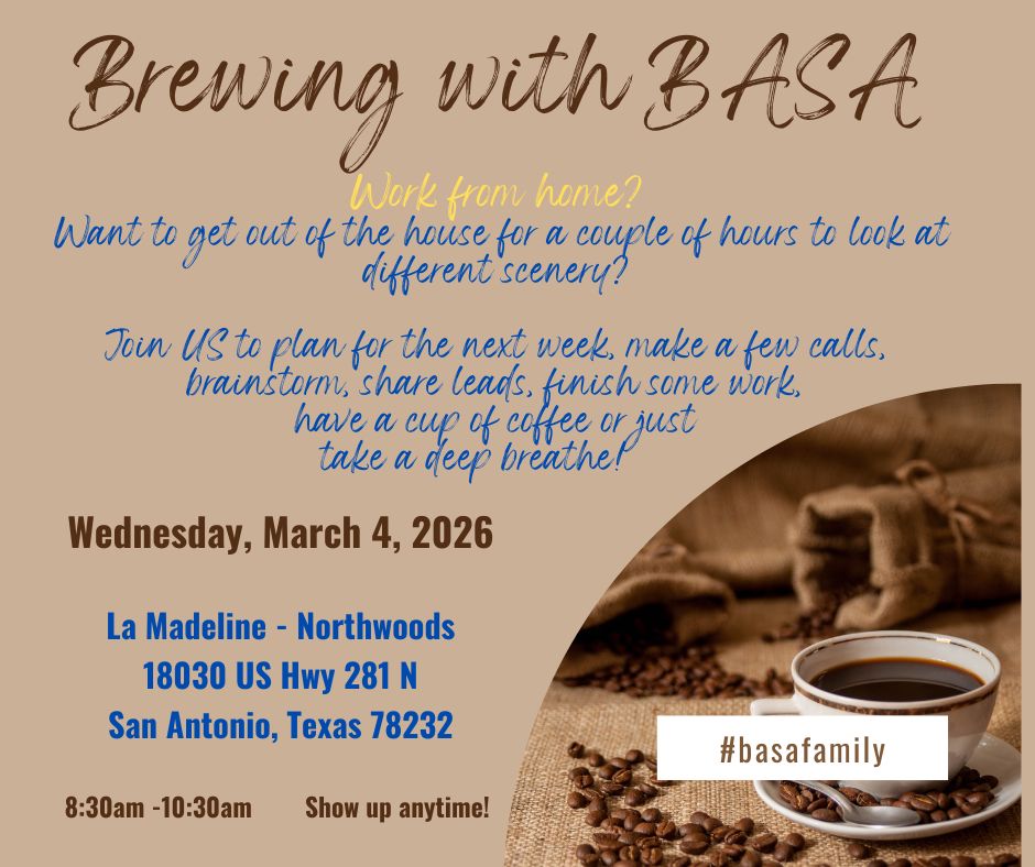 Brewing with BASA: Coworking Coffee Morning at La Madeline flyer