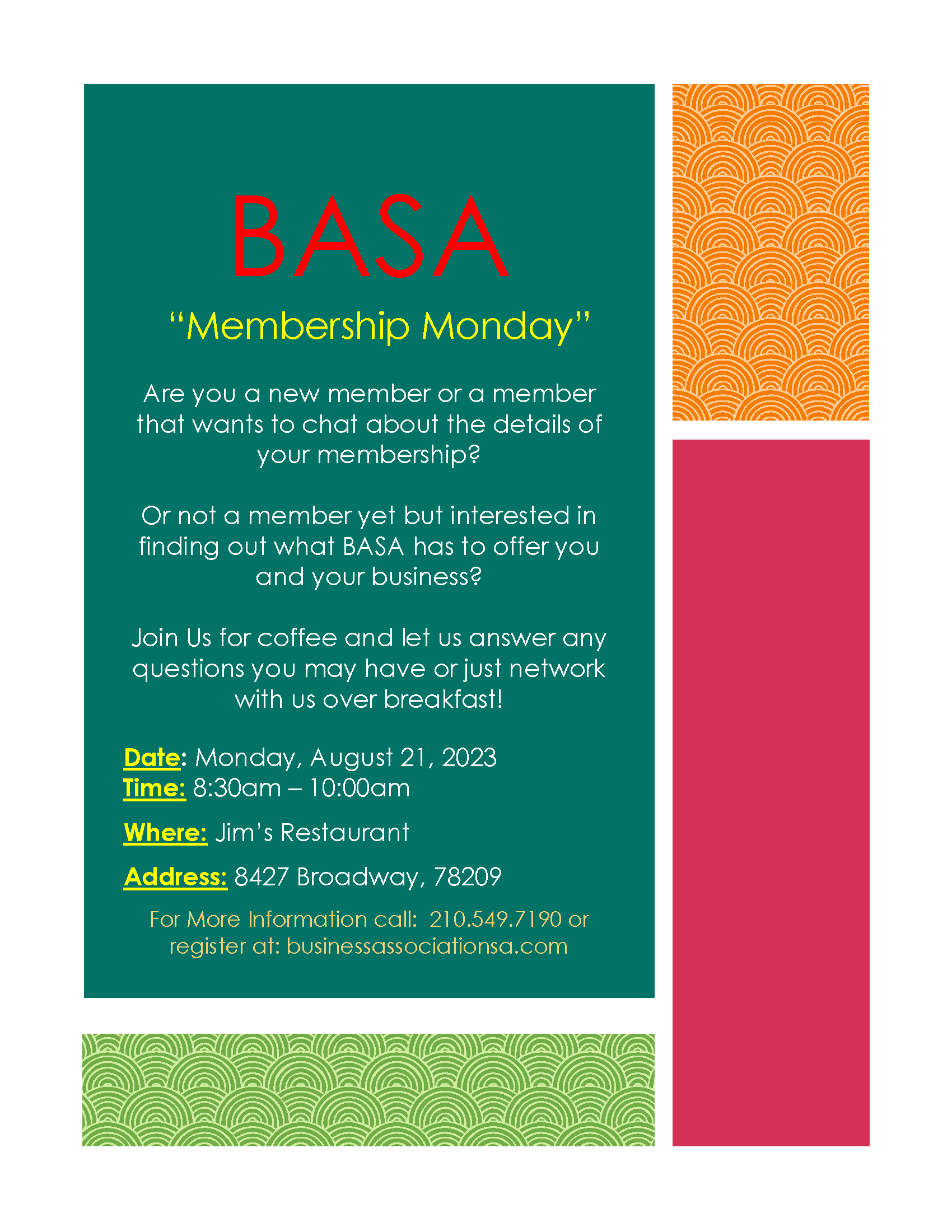 Membership Monday flyer