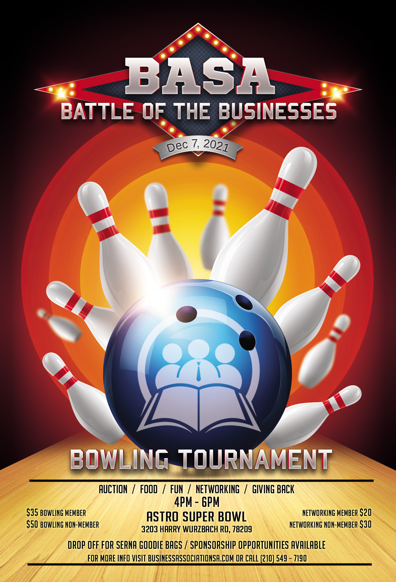 BASA “Battle of the Businesses” Bowling Tournament flyer