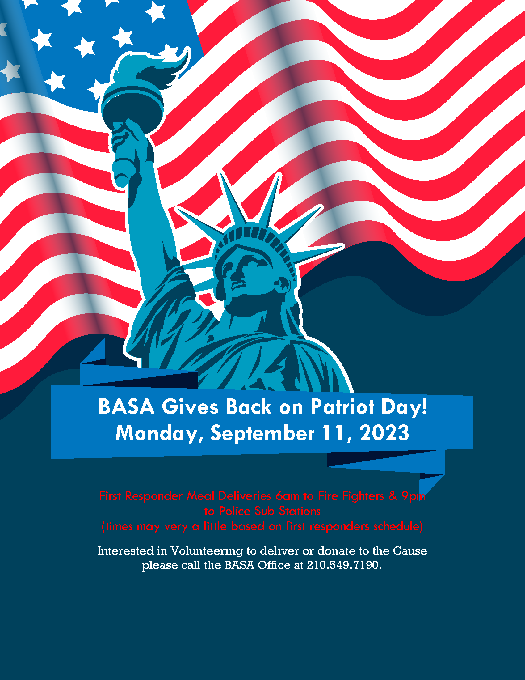 BASA Gives Back on Patriot Day! flyer