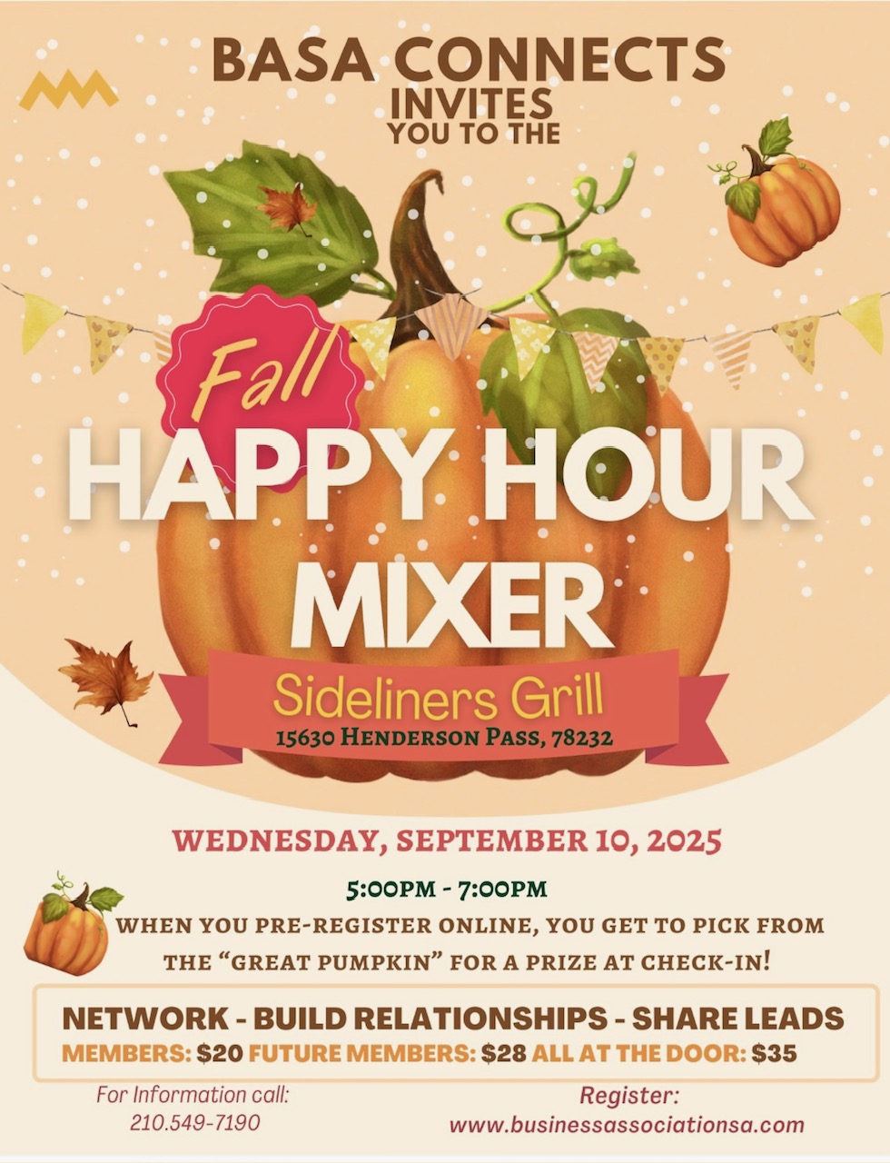 Join BASA Connects for Our Fall Happy Hour Mixer! flyer