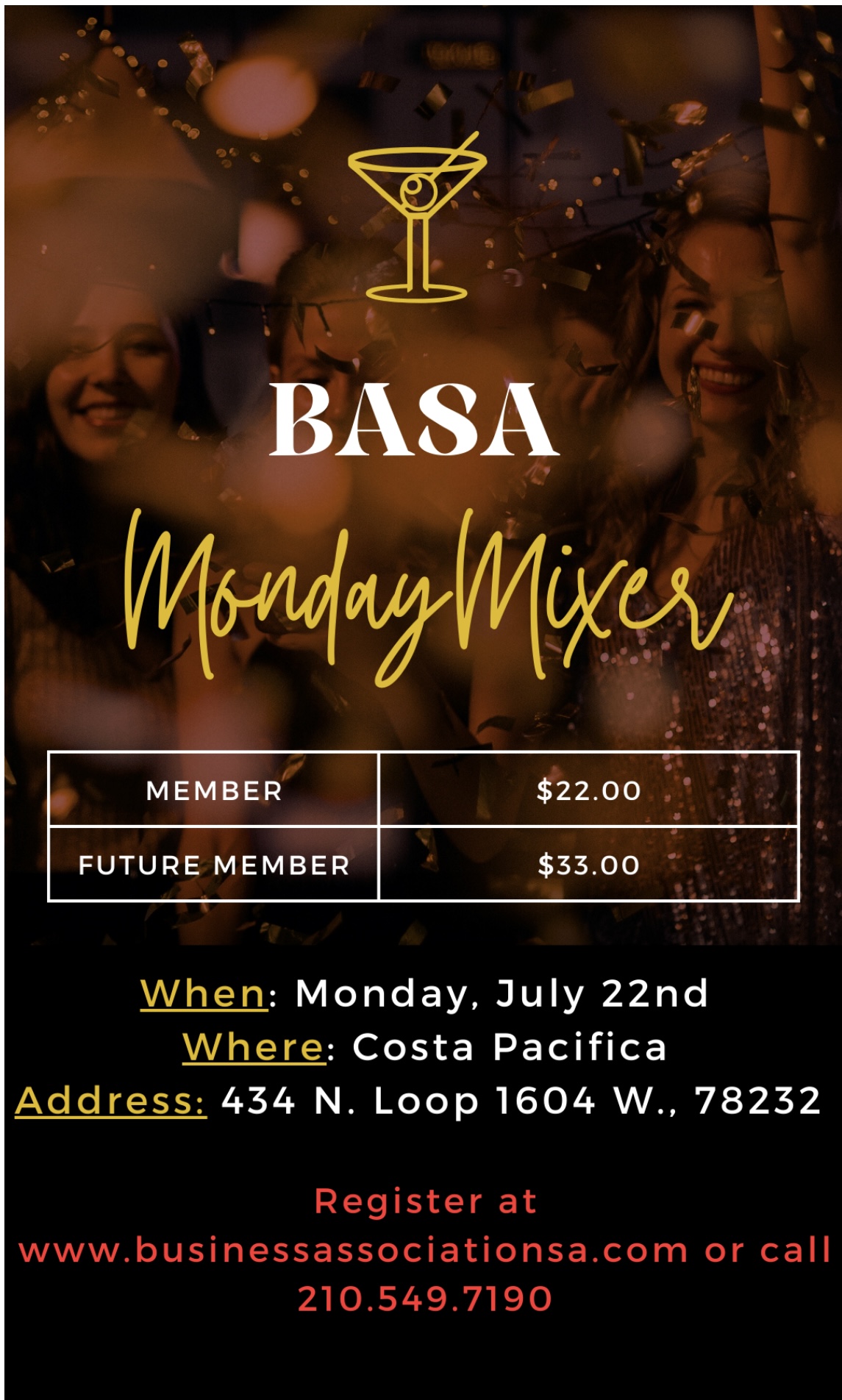 Monday Mixer @Costa Pacifica flyer