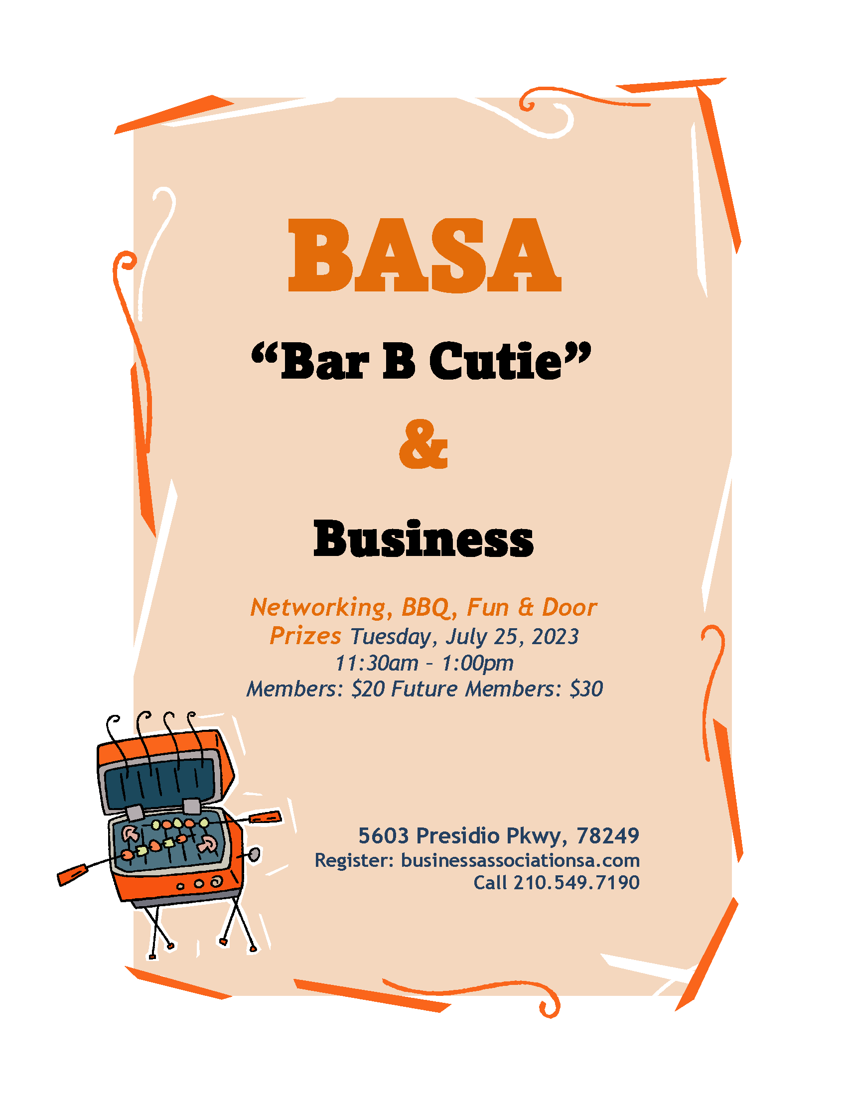 Bar-B-Cutie and Business Networking flyer