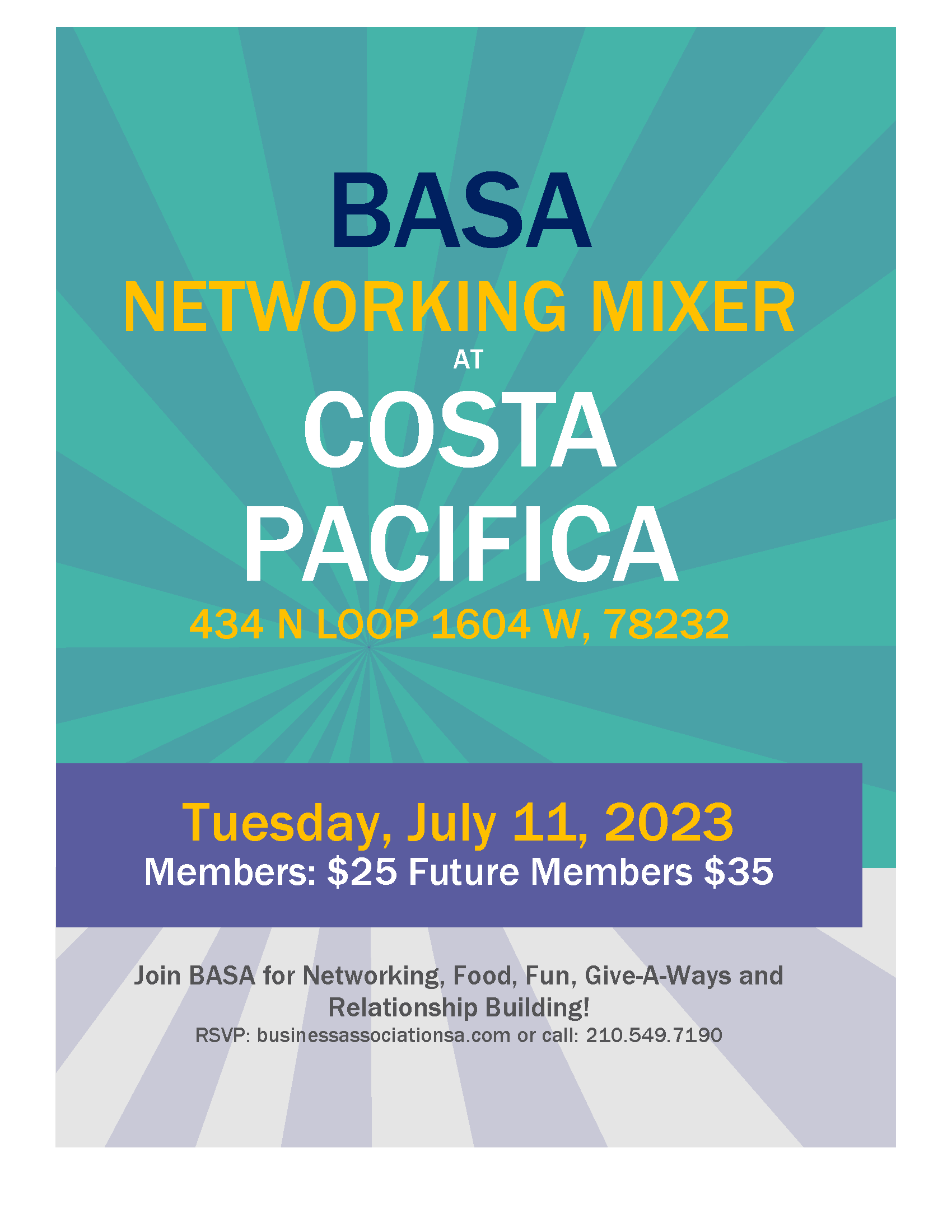 BASA Networking Mixer @ Costa Pacifica flyer