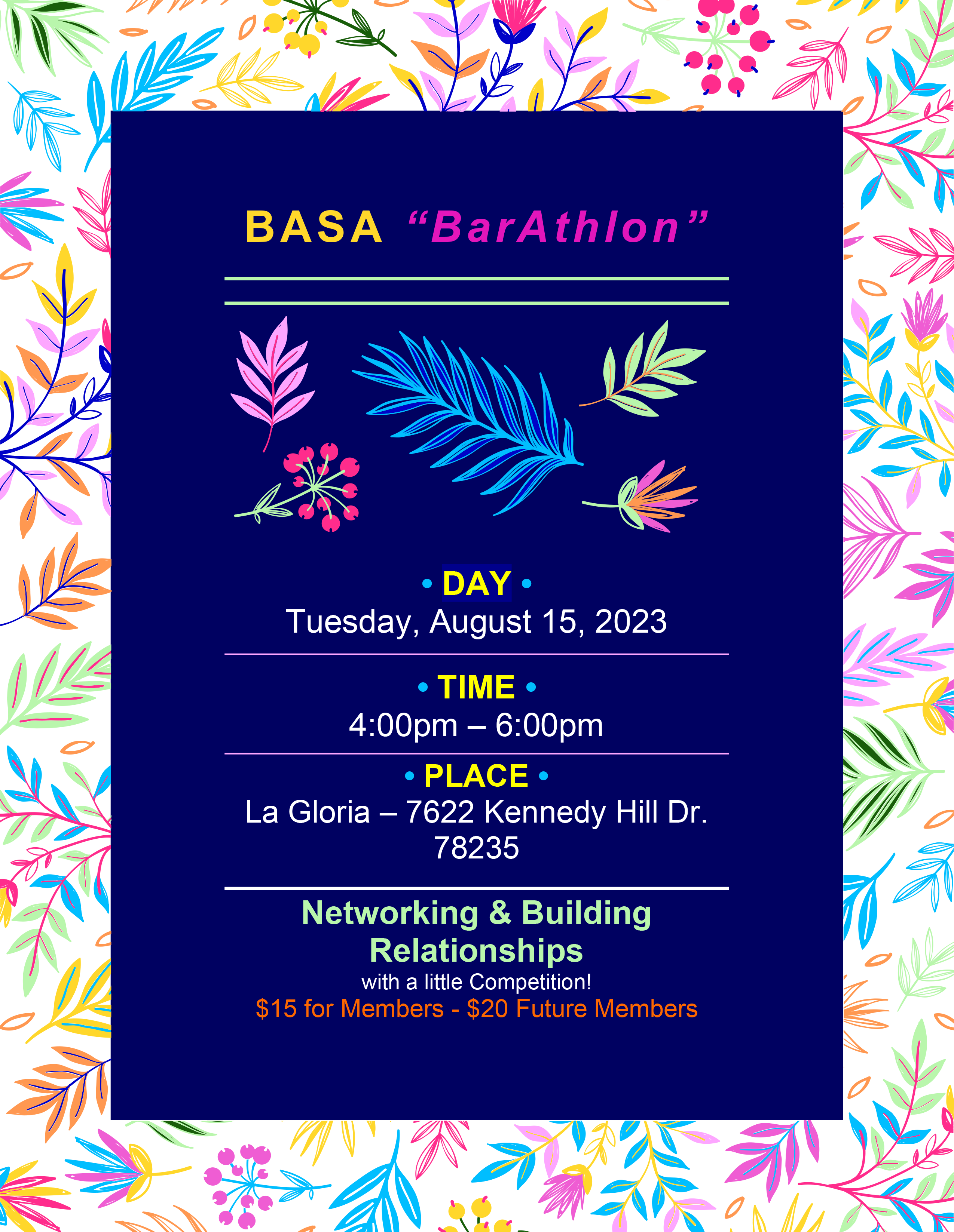 BASA BarAthlon flyer