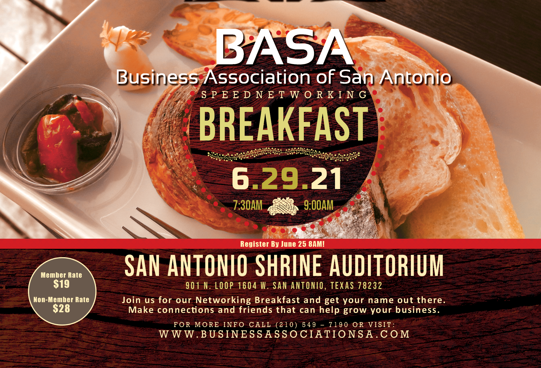 Networking Breakfast @SA Shrine Auditorium flyer