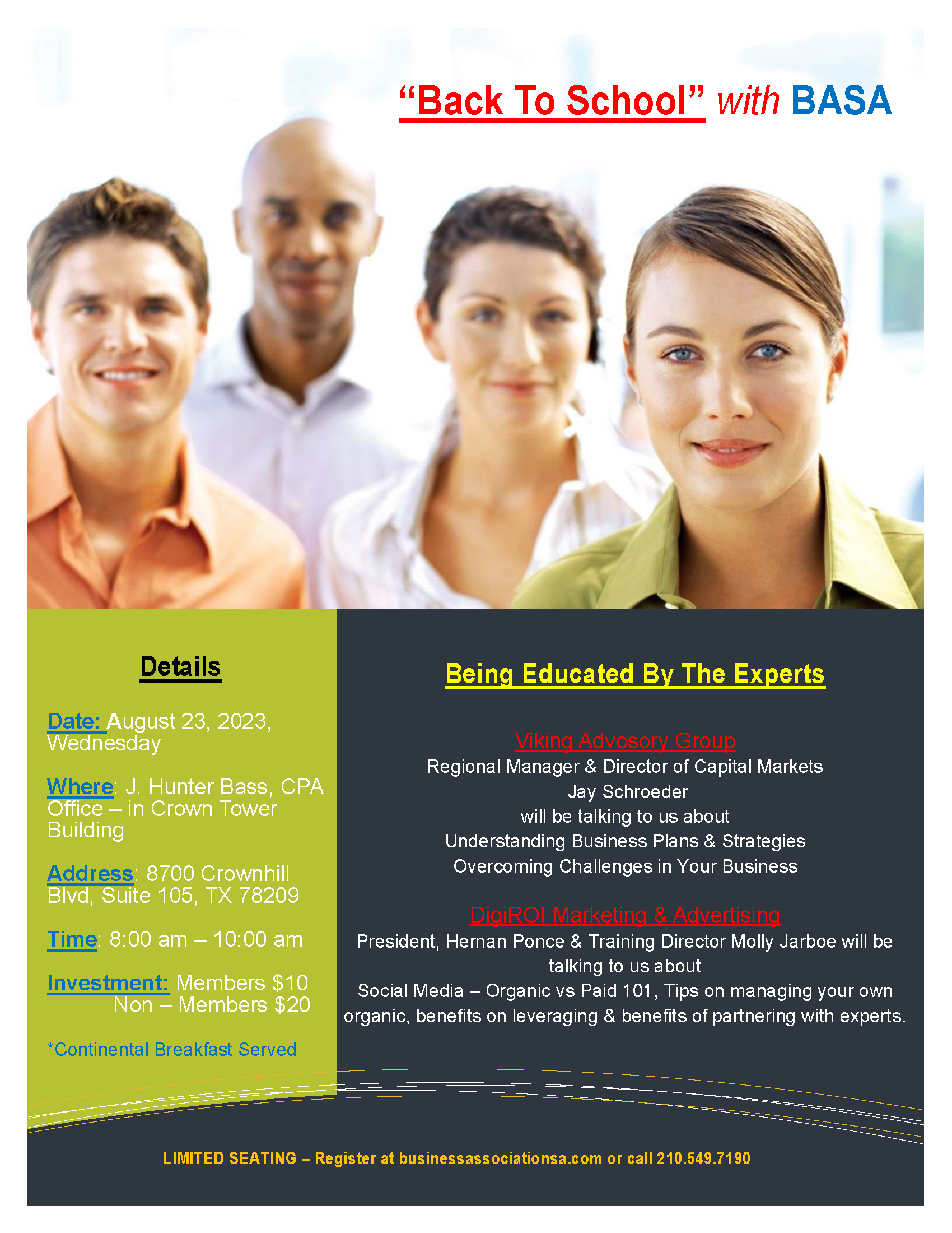 Back To School With BASA flyer