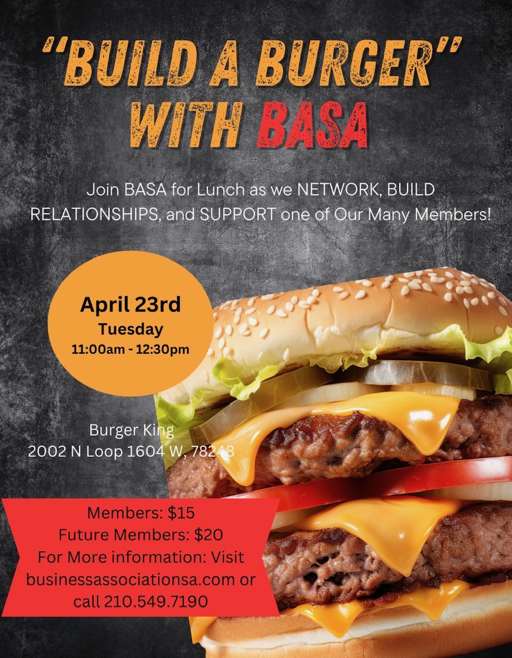 Build a Burger with BASA flyer