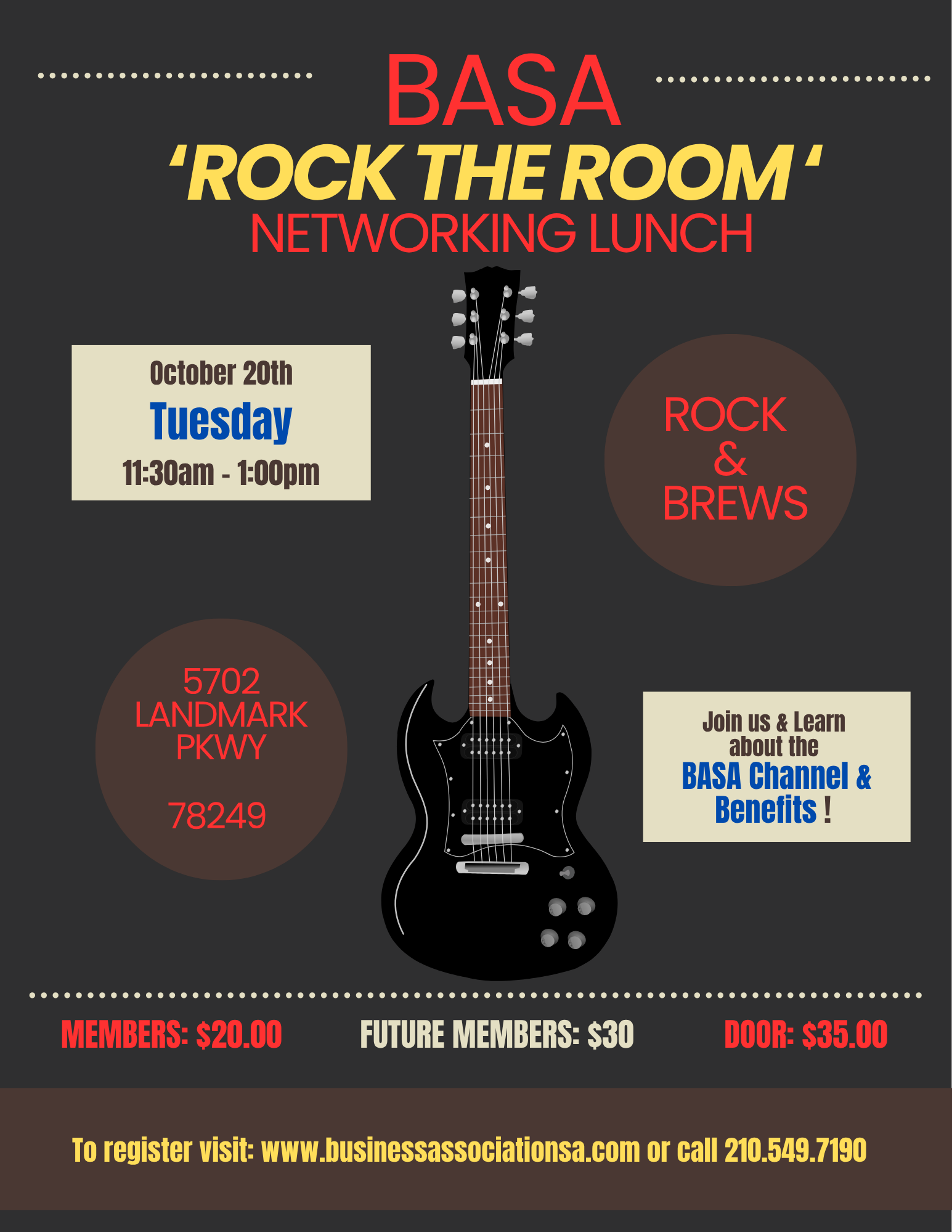 BASA 'Rock the Room' Networking Lunch flyer