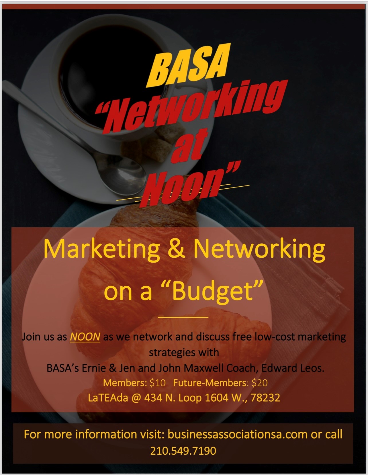 BASA Networking At Noon flyer