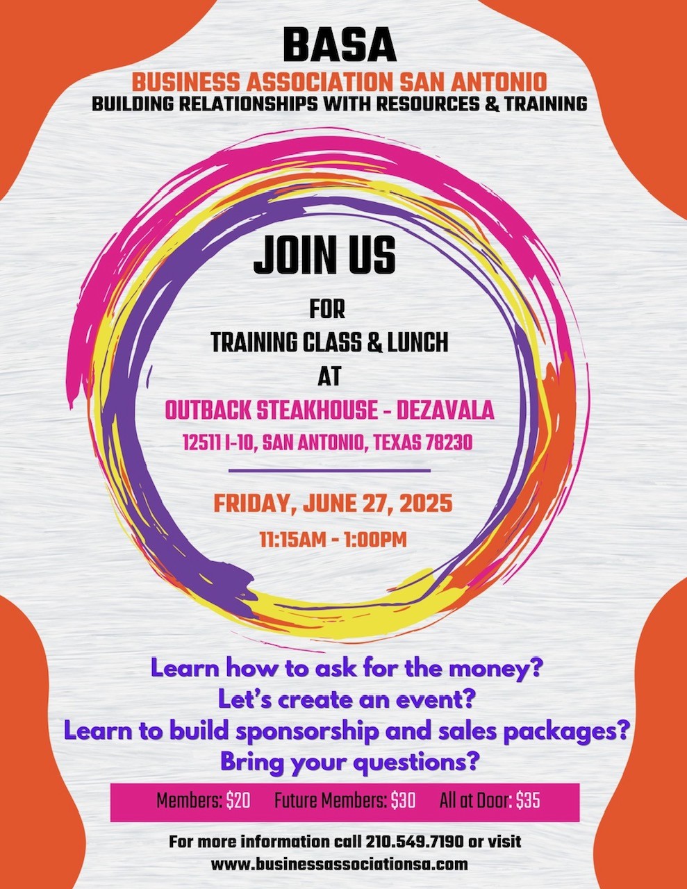 Money Talks: Mastering the Art of the Ask flyer